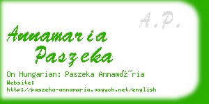 annamaria paszeka business card